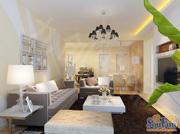 现代简约二居室106平米3万 堤口路万盛园小区装修案例 济南房天下家居装修网