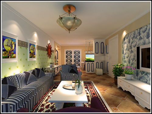 11万打造130平地中海风情三居室 | 济南装修案例解析